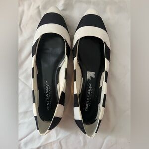 Christian Siriano Striped Black and Cream Flats
